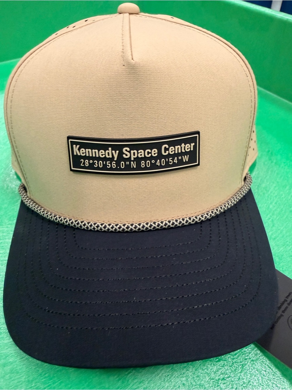 Melin Classic Kennedy Space Center Rope Trucker Hat - Tan & black